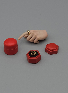 1/6兵人结婚场景配件微缩金戒指首饰盒tbl包胶女素体模型金属饰品