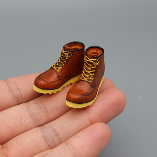 1/12兵人配件复古马丁靴高帮皮鞋皮靴6寸romankey男素体GW作战靴