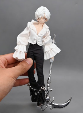 12分西西里北冥体阿巳3欧风娃衣配件bjd娃娃素体哥特死神镰刀武器