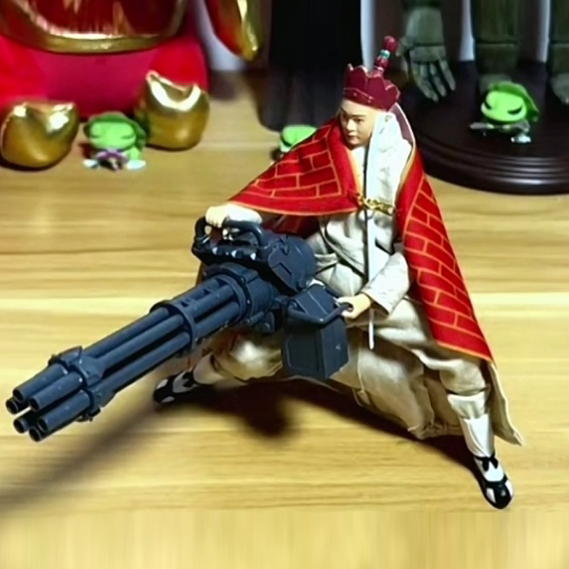 网红唐僧拿机枪武器加特林手办