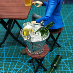 1/12兵人场景配件水桶冰块啤酒杯酒瓶6寸shf可动模型手办道具neca