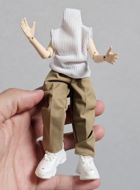 12分娃衣阿巳3北冥体bjd素体西裤宽松裤子T恤背心oversize直筒裤8