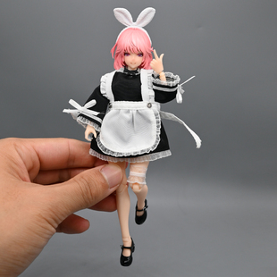 1:12蜗之壳艾琳6寸机娘女素体兵人衣服女神装置女仆装连衣裙配件