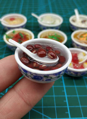 1/12兵人场景配件figma食物红豆小米粥ob11食玩面条6寸shf模型bjd