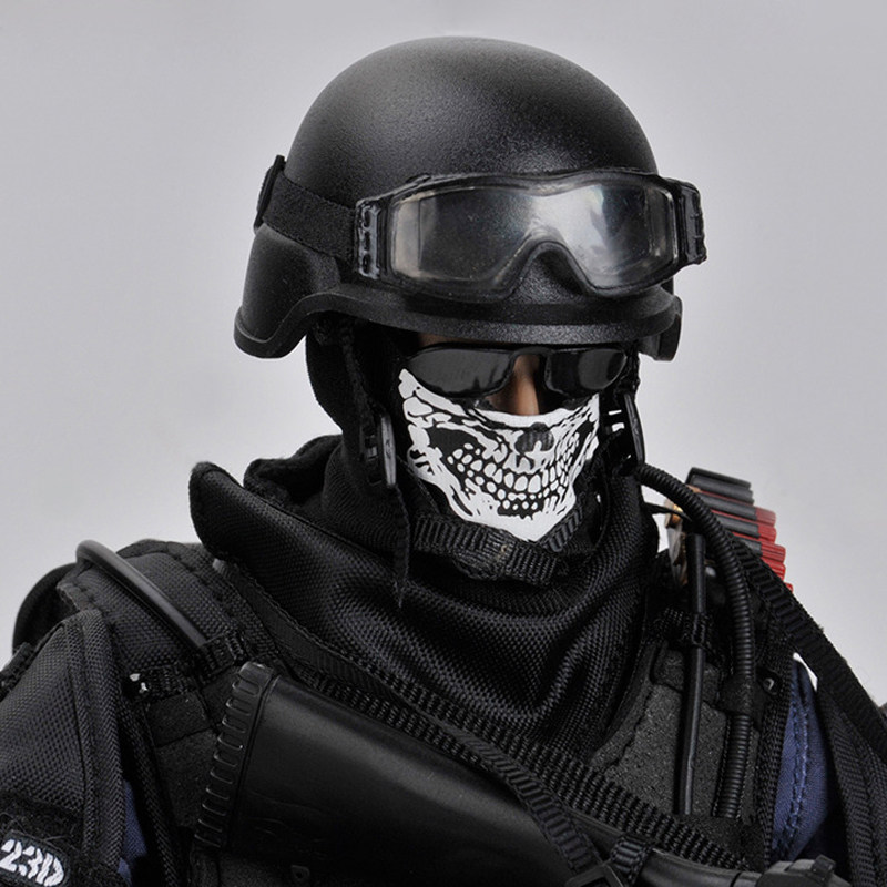 1/6兵人场景配件战术骷髅头套12寸潮流人偶素体特种部队面罩帽子