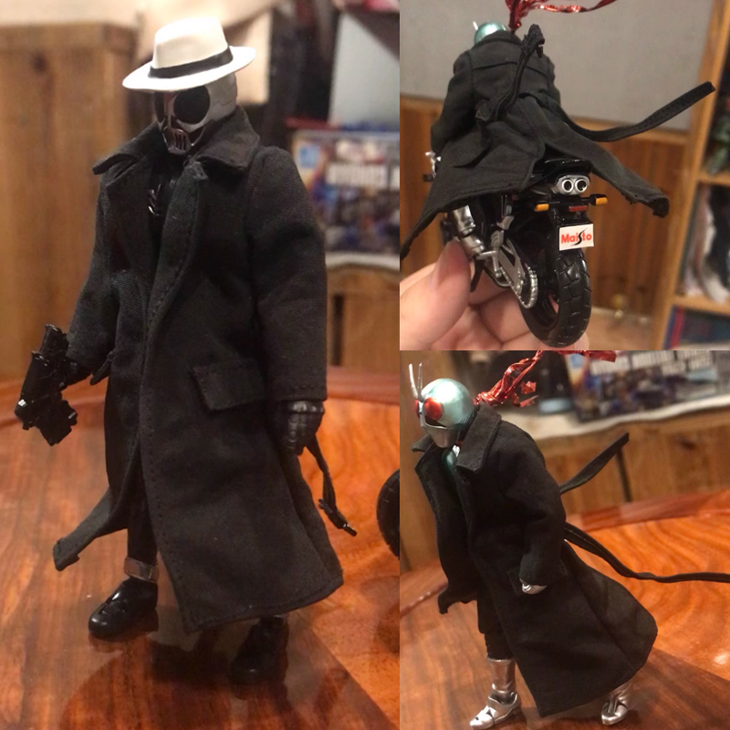 1/18兵人衣服配件风衣骑士外套
