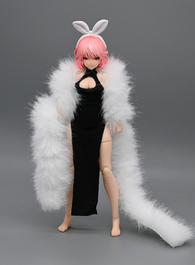 1/12兵人衣服配件6寸蜗之壳机娘女素体tbl旗袍连衣裙披肩性感长裙