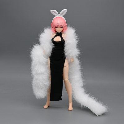 1/12兵人衣服配件6寸蜗之壳机娘女素体tbl旗袍连衣裙披肩性感长裙