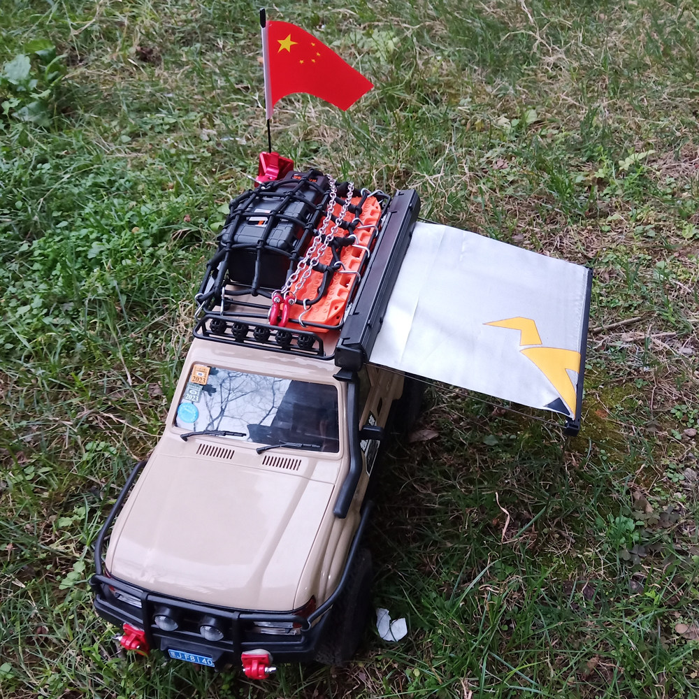 RC攀爬车配件1比12侧边车顶帐篷