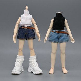 12分ob11妖精体娃衣D男D女D妹AZ热裤bjd娃娃素体衣服腰带牛仔短裤
