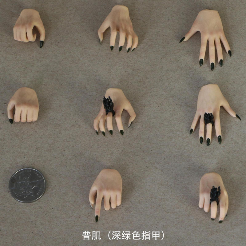 1/6兵人配件jo岚包胶素体人偶模型女丧尸吸血鬼僵尸diy手型鹰爪手