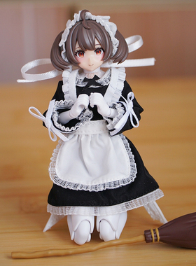 1/12兵人配件figma寿屋机娘女佣衣服6寸女素体女仆装jk连衣裙娃衣