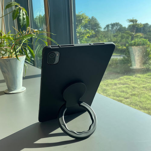 适用小米5/6/7/8平板保护套11.2寸tpu黑色9ProMax旋转支架红米Pad2Pro全包KPad2支撑6Max防摔SE轻薄4Plus后壳