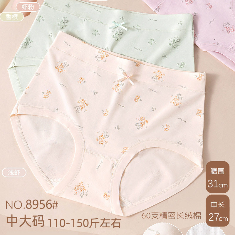 五条装宠黛芬中大码舒适RC棉莫时尚简约亲肤女三角裤中腰款8956