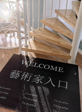 超抢眼艺术文字丝圈地垫耐脏
