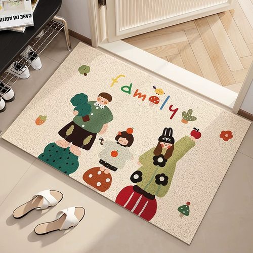 捣蛋家庭丝圈入户门垫简约卡通玄关脚垫刮泥蹭土地垫耐用免洗加厚