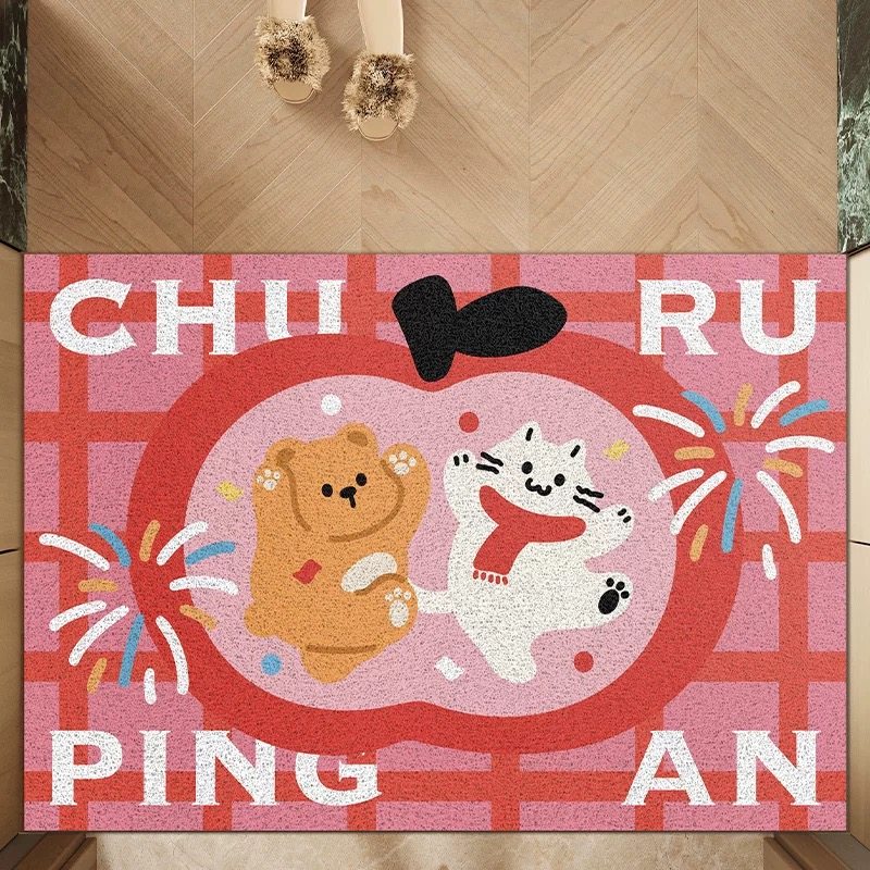 可爱出入平安丝圈入户门垫财来玄关除尘脚垫可裁剪大门口地垫加厚,居家布艺,入户地垫,淘宝优惠券,粉丝福利购,淘宝优惠卷