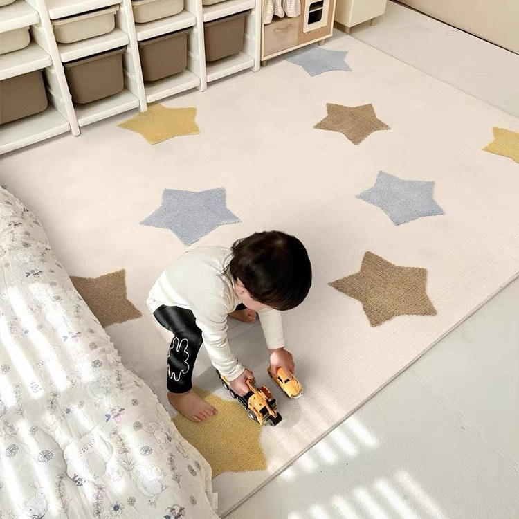 卡通儿童房地毯可爱星星卧室床边毯宝宝爬行垫玩具区地垫加厚环保,居家布艺,地毯,淘宝优惠券,粉丝福利购,淘宝优惠卷
