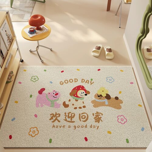 太可爱啦简约风入户丝圈门垫厚