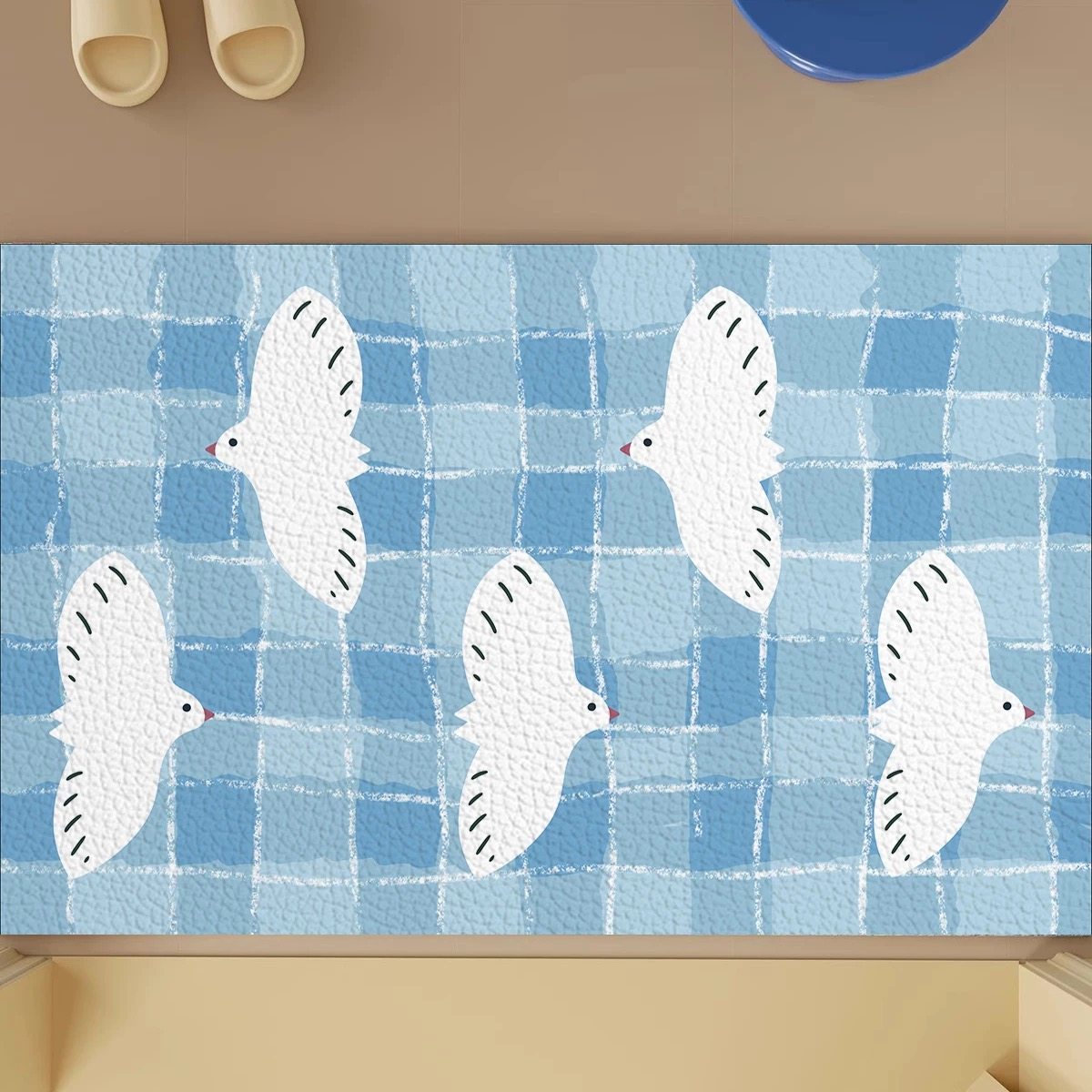 新款韩系飞鸟皮革入户地垫PVC可擦洗脚垫耐脏大门口地垫可裁剪 厚,居家布艺,入户地垫,淘宝优惠券,粉丝福利购,淘宝优惠卷