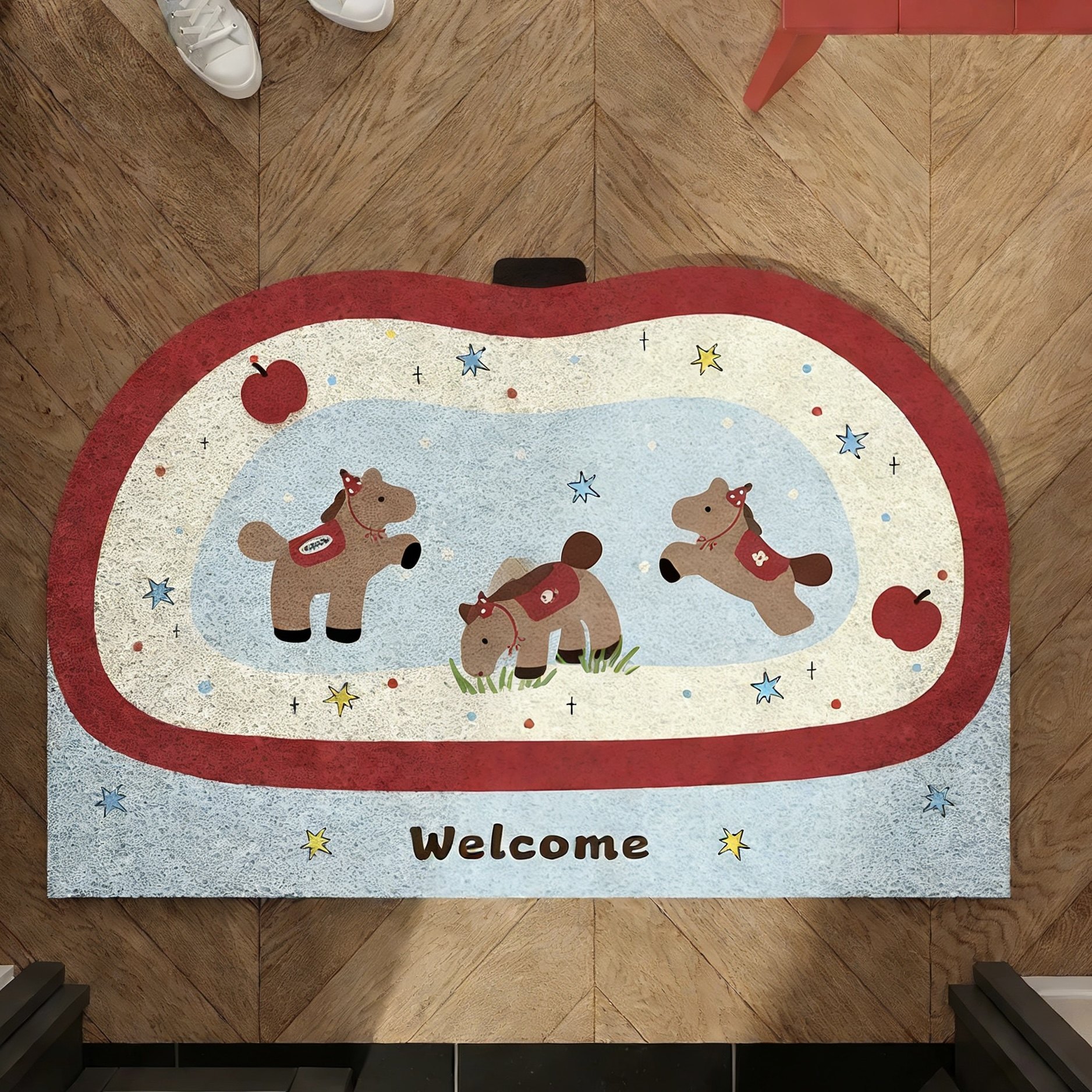 韩系苹果小马丝圈入户门垫奶油玄关脚垫可裁剪刮泥蹭土地垫耐脏厚,居家布艺,入户地垫,淘宝优惠券,粉丝福利购,淘宝优惠卷