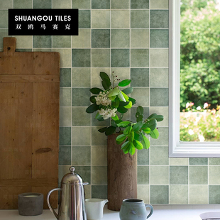 双鸥印尼绿陶瓷马赛克仿石美式 森系厨房卫生间浴室地面背景墙瓷砖