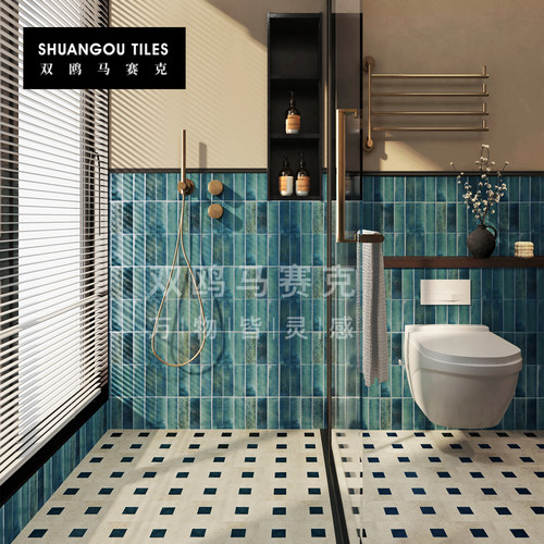 中古轻法式极光马赛克卫生间瓷砖