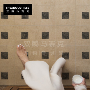 双鸥法式复古莱姆石卫生间花砖客厅厨房艺术瓷砖浴室阳台防滑地砖