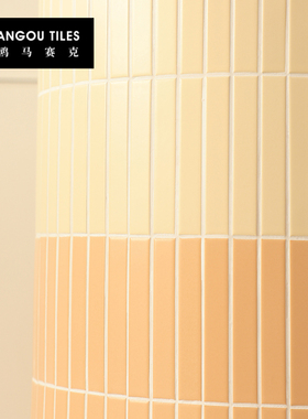 双鸥黄色绿色渐变筷子砖长条陶瓷马赛克卫生间墙砖厨房咖啡厅瓷砖