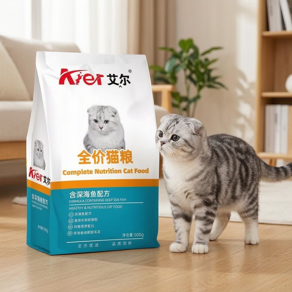 艾尔猫正品成猫全价粮成幼猫通用型营养主粮深海鱼500牛肉鲑鱼