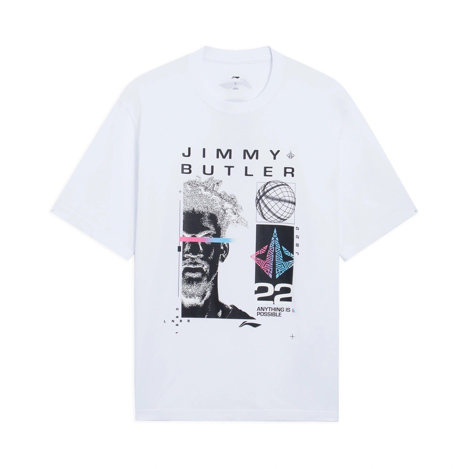 中国李宁运动时尚篮球文化衫 棉花糖 蓝海岸流行男运动T恤AHSS397