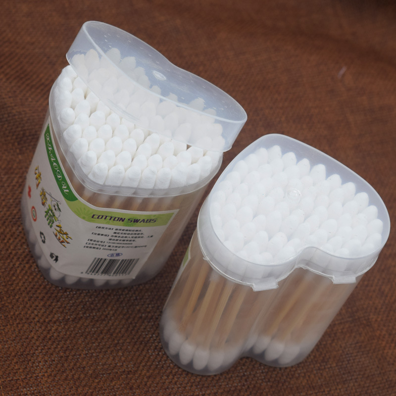 棉签棉棒双头桶装桦木棉签心形盒装棉签一次性棉签家用普通棉签