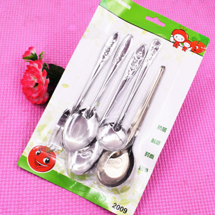 四勺一叉套装 一元 店两元 店地摊货源五件套小勺西餐叉成人 勺叉套装
