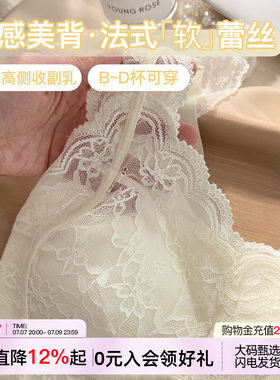 法式蕾丝内衣女性感纯欲大码美背