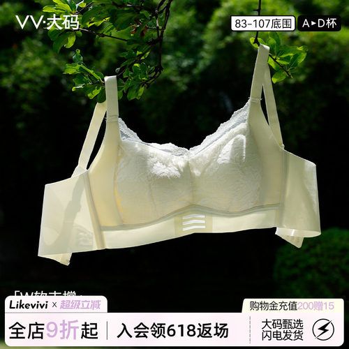 性感蕾丝大胸显小内衣女VV大码