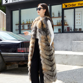 芬兰进口狐狸毛轻奢背心韩版 坎肩皮草马甲中长款 反季 2025冬季 促销