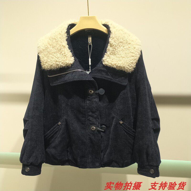 丝绒牛仔加厚加绒外套上衣派克服