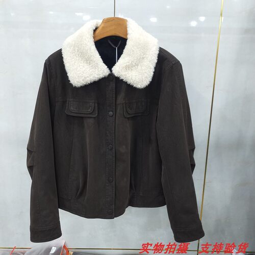 鹿皮绒派克服加绒加厚外套上衣女