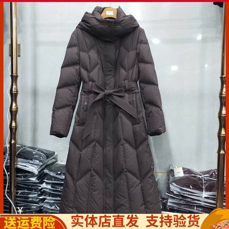 修身时装90白鸭绒中长款羽绒服