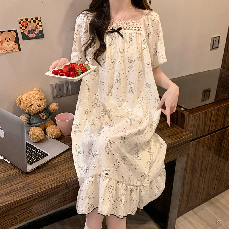 云朵棉夏季甜美公主短袖睡裙女