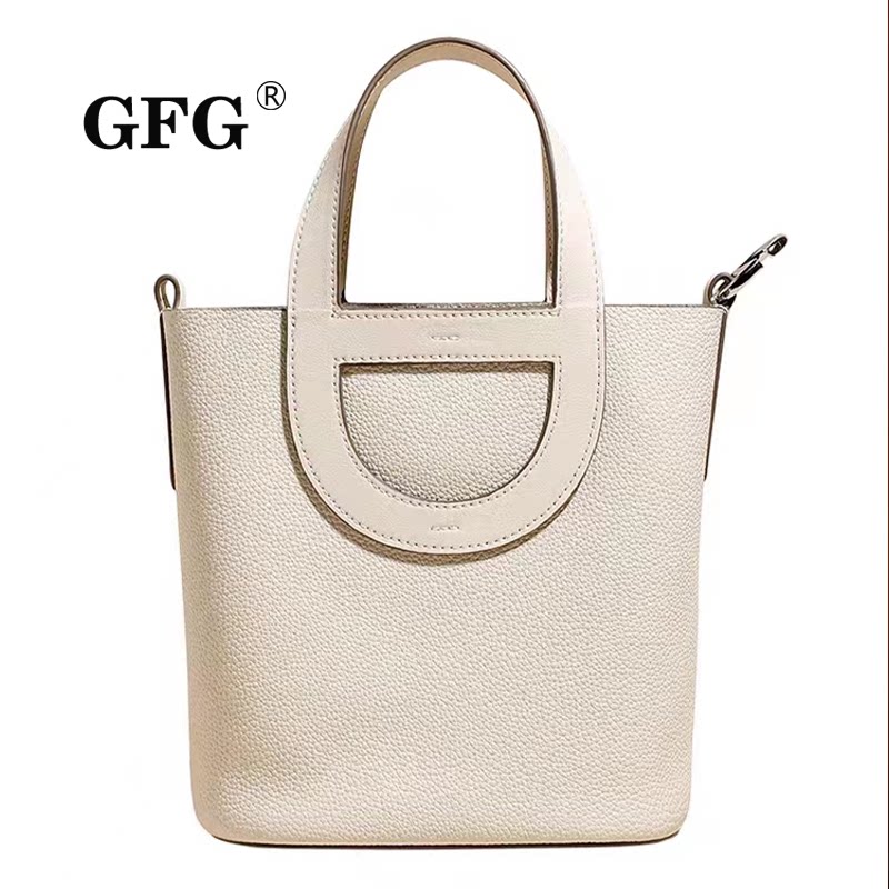 gfg-522070 头层牛皮猪鼻子菜篮子百搭时尚手提包女士