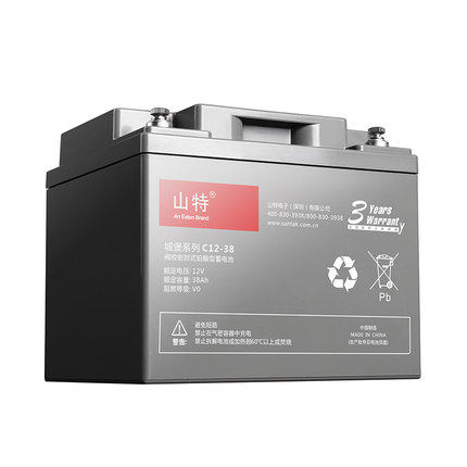山特 UPS不间断电源电池 阀控式铅酸免维护蓄电池12V38AH C12-38