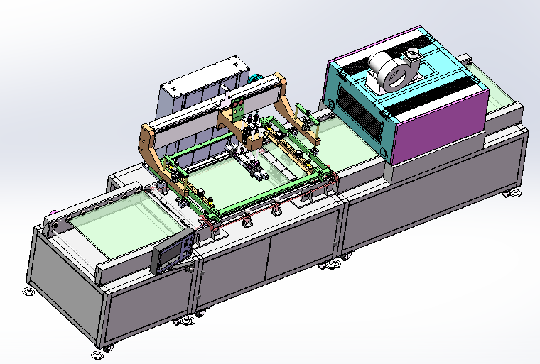 丝印机图纸 全自动丝印烘干机3d图纸 丝印移印烫金设备图纸三维图