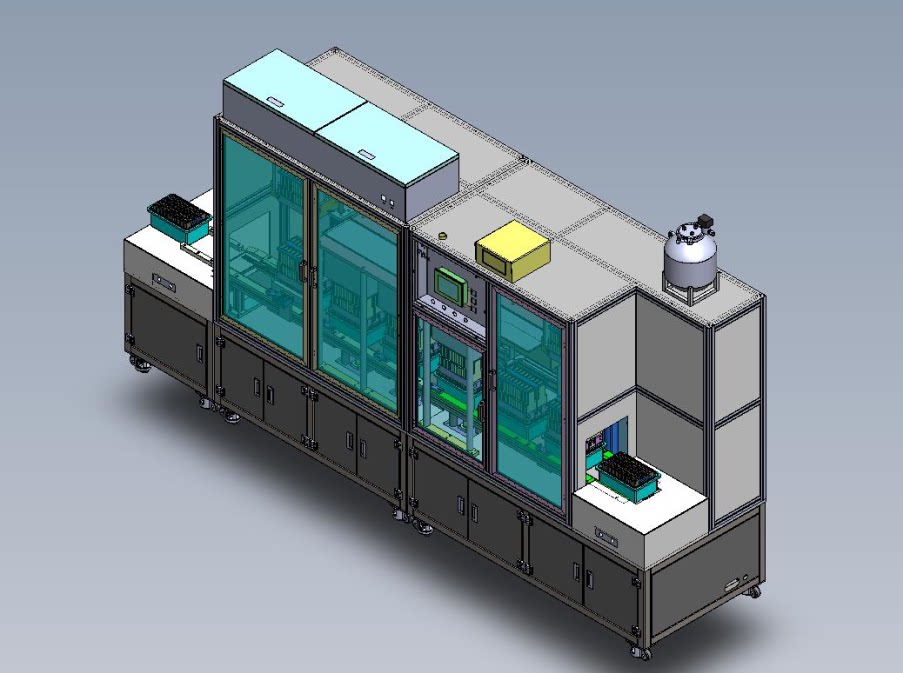 锂电池组组装产线图纸 solidworks三维模型装配生产线3d图纸