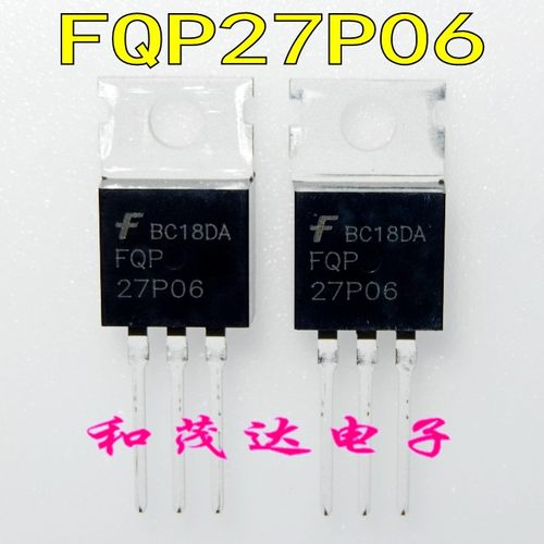 全新 FQP27P06 27P06 P沟道 MOS管场效应管-60V -27A 直插TO-220