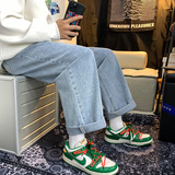 港风百搭简约牛仔裤宽松坠感阔腿裤九分裤XZ214-8900-P40控59，男装牛仔裤，星座1204-3
