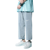 XZ214-8909--P45四季新款牛仔裤男女宽松休闲裤直筒9分裤，男装牛仔裤，星座1204-3
