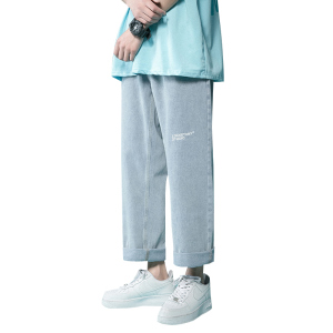 XZ214-8 909--P45四季新款牛仔裤 男女宽松休闲裤直筒9分裤图片