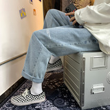 四季新款港风牛仔裤宽松休闲裤直筒9分裤XZ214-8909，男装牛仔裤，星座1204-3