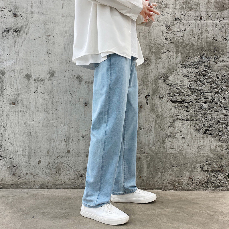 2021新款中性拖地牛仔男休闲宽松潮流裤XZ214-8D86-P50,男装牛仔裤,星座1204-3